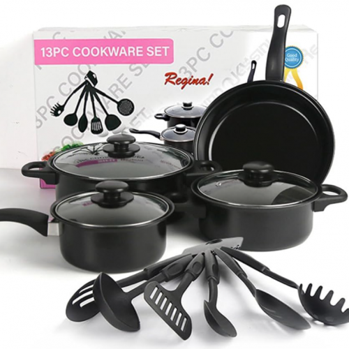 SET DE OLLAS Y JUEGO DE UTENSILIOS DE COCINA 13PZ