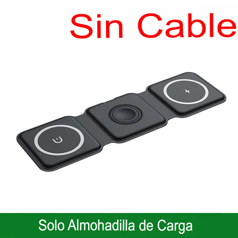 Cargador Inalámbrico Magnético Portátil 3 en 1: Revoluciona Tu Carga