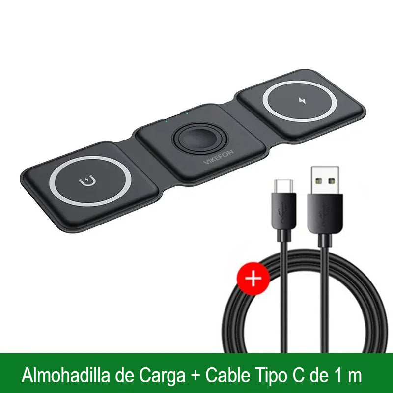 Cargador Inalámbrico Magnético Portátil 3 en 1: Revoluciona Tu Carga