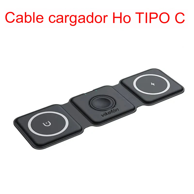 Cargador Inalámbrico Magnético Portátil 3 en 1: Revoluciona Tu Carga