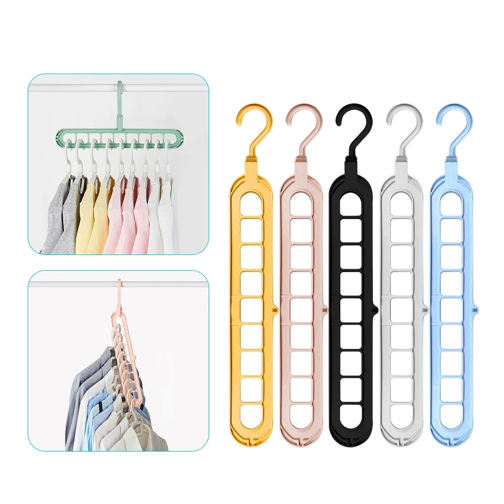 Perchas Organizadoras Plásticas con 9 Divisiones: Mantén tu Ropa Ordenada y Accesible