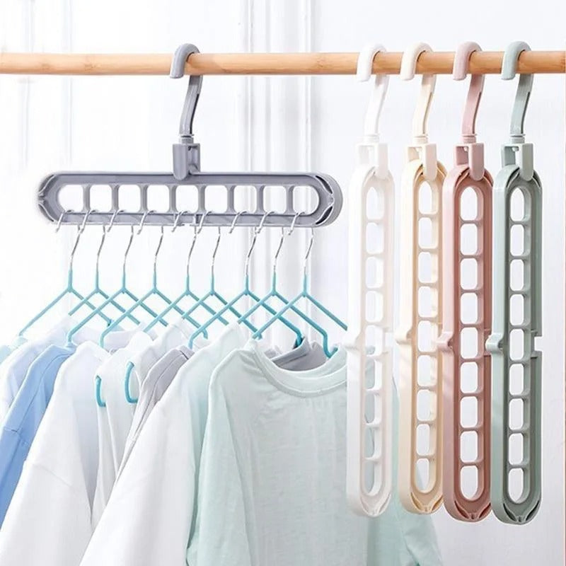 Perchas Organizadoras Plásticas con 9 Divisiones: Mantén tu Ropa Ordenada y Accesible