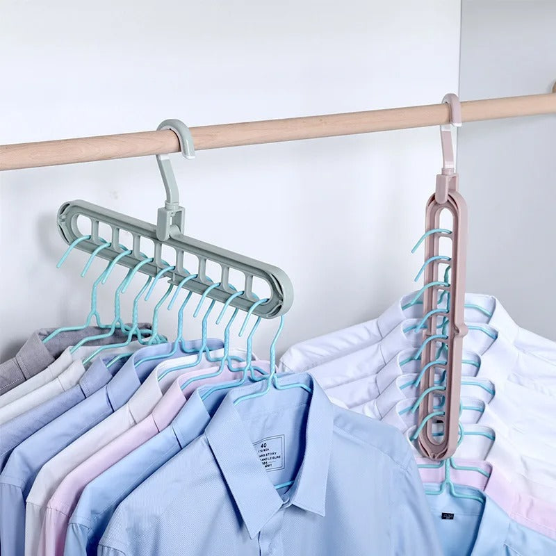 Perchas Organizadoras Plásticas con 9 Divisiones: Mantén tu Ropa Ordenada y Accesible