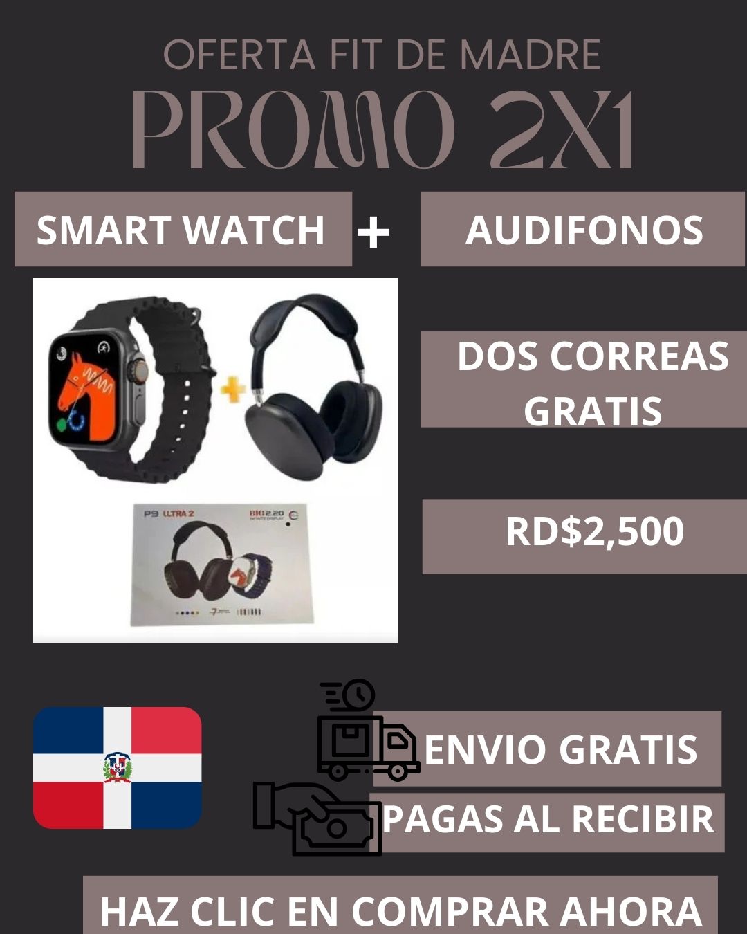 🕒✨ ¡Potencia tu estilo y conecta al máximo con el Reloj P9 ULTRA 2 + Audífonos! 🎧🔥