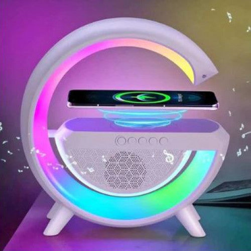 Lámpara Led G Altavoz Bluetooth Carga Inalámbrica Alarma Reloj despertador.